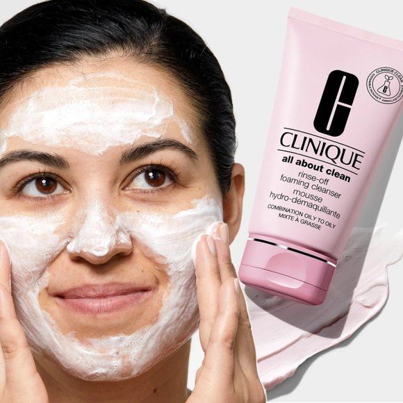 CLINIQUE All About Clean Rinse-Off Foaming Cleanser 1oz/30ml each Bundle of 4 - Picture 4 of 4